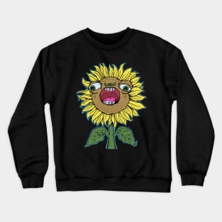 Sunflower with a Little Leafy Mustache Crewneck Sweatshirt